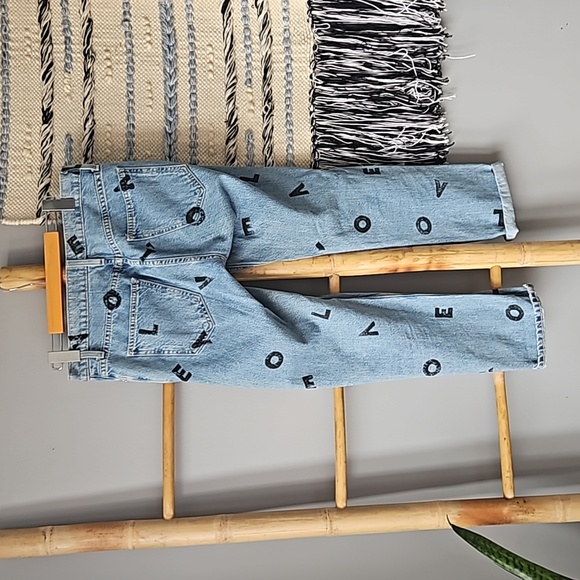 Current/Elliott LOVE LETTERS Cropped Straight Leg Jeans - Picture 7 of 9